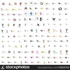 Mega set of geomeric company logos. Corporate business branding design elements