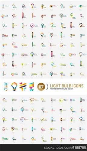 Mega set of light bulb logos. Mega collection of light bulb logos