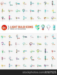 Mega set of light bulb logos. Mega collection of light bulb logos