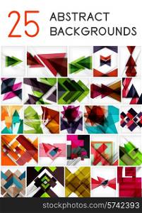 Mega set of paper geometric backgrounds - 25 design templates. For business background | numbered banners | business lines | graphic website