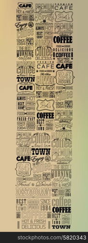 Mega set of thin line Vintage Retro Coffee Labels and typography. Coffee decoration collection. Set Of Vintage Retro Coffee