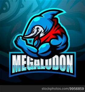 Megalodon mascot esport logo design