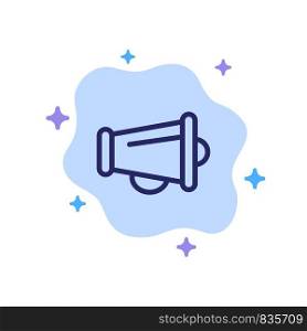 Megaphone, Announce, Marketing, Speaker Blue Icon on Abstract Cloud Background
