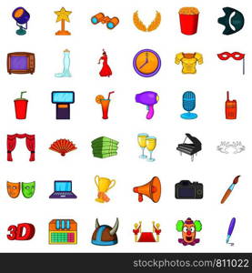 Megaphone cons set. Cartoon style of 36 megaphone vector icons for web isolated on white background. Megaphone icons set, cartoon style