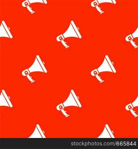 Megaphone pattern repeat seamless in orange color for any design. Vector geometric illustration. Megaphone pattern seamless