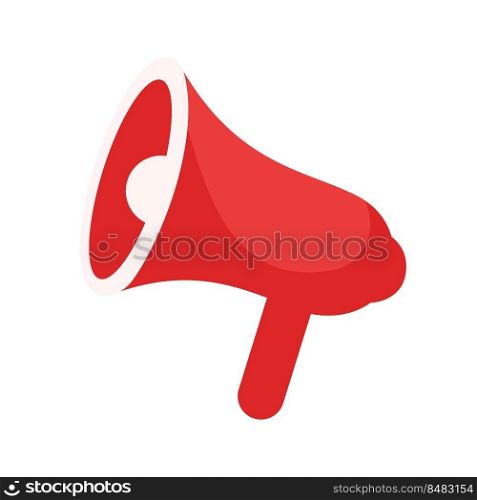 Megaphone semi flat color vector object. Advertisement and technology. Loudspeaker. Full sized item on white. Equipment simple cartoon style illustration for web graphic design and animation. Megaphone semi flat color vector object