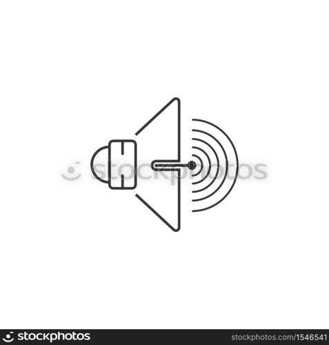 Megaphone Volume Audio Speaker waves vector illustration design template