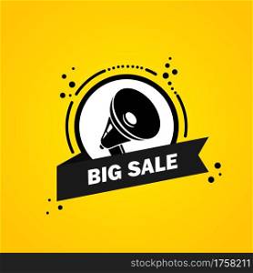 Megaphone with Big sale speech bubble banner. Loudspeaker. Label for business, marketing and advertising. Vector on isolated background. EPS 10.. Megaphone with Big sale speech bubble banner. Loudspeaker. Label for business, marketing and advertising. Vector on isolated background. EPS 10
