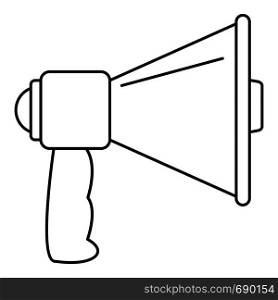 Megaphone with handle icon. Outline illustration of megaphone with handle vector icon for web. Megaphone with handle icon, outline style