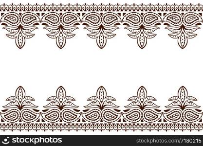 Mehndi background. Indian embroidery design wuth henna ornament. Wedding backdrop henna indian lace ornament, vector illustration. Mehndi background. Indian embroidery design wuth henna ornament. Wedding mackdrop