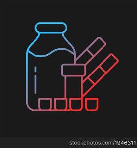 Melamine contamination testing gradient vector icon for dark theme. Hazardous products with melamine. Harmful additive. Thin line color symbol. Modern style pictogram. Vector isolated outline drawing. Melamine contamination testing gradient vector icon for dark theme