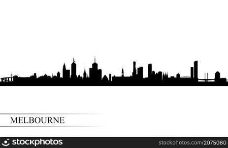 Melbourne city skyline silhouette background, vector illustration