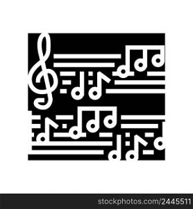 melody music glyph icon vector. melody music sign. isolated contour symbol black illustration. melody music glyph icon vector illustration