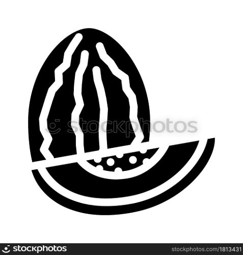 melon fruit glyph icon vector. melon fruit sign. isolated contour symbol black illustration. melon fruit glyph icon vector illustration