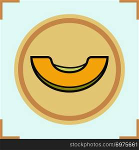 Melon slice color icon. Isolated vector illustration. Melon slice color icon