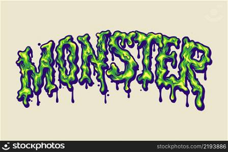 Melted Monster Font Hand Lettering Vector illustrations for your work Logo, mascot merchandise t-shirt, stickers and Label designs, poster, greeting cards advertising business company or brands.