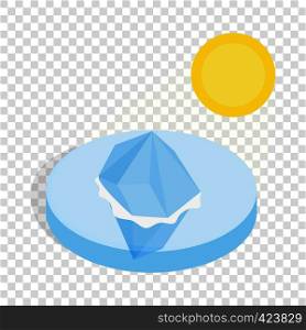 Melting iceberg isometric icon 3d on a transparent background vector illustration. Melting iceberg isometric icon