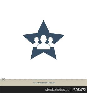 Member Blue Star Logo Template Illustration Design. Vector EPS 10.