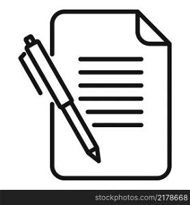 Memo writing icon outline vector. Text message. Notepad article. Memo writing icon outline vector. Text message