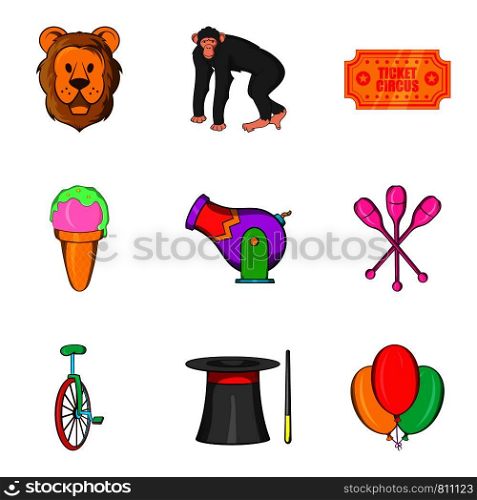 Memorable show icons set. Cartoon set of 9 memorable show vector icons for web isolated on white background. Memorable show icons set, cartoon style