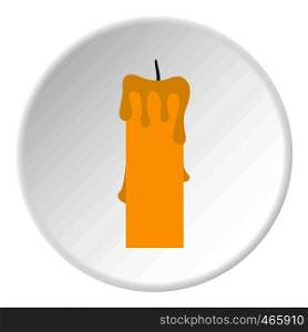 Memorial candle icon in flat circle isolated on white vector illustration for web. Memorial candle icon circle