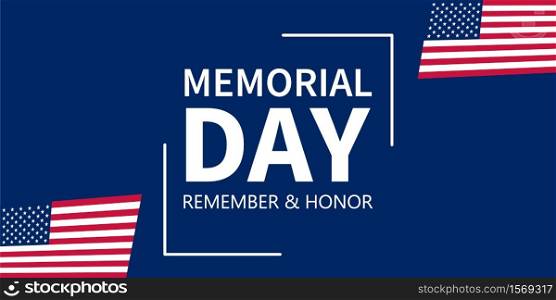 Memorial day vector background. American banner remember and honor.