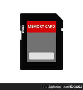 Memory card front view symbol store adapter vector icon flash drive disk. Chip storage camera equipment media