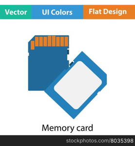 Memory card icon. Flat color design. Vector illustration.