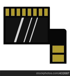 Memory card icon flat isolated on white background vector illustration. Memory card icon isolated