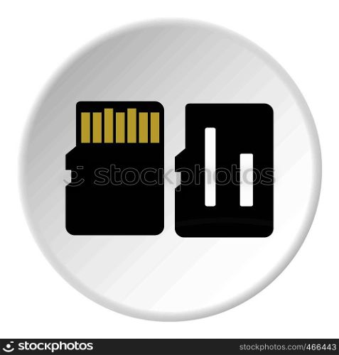 Memory card icon in flat circle isolated on white background vector illustration for web. Memory casd icon circle