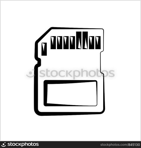 Memory Card Icon Vector Art Illustration