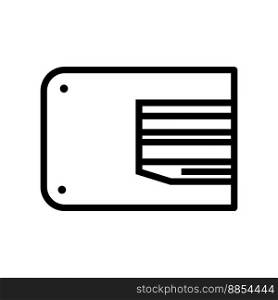 Memory card line icon isolated on white background. Black flat thin icon on modern outline style. Linear symbol and editable stroke. Simple and pixel perfect stroke vector illustration