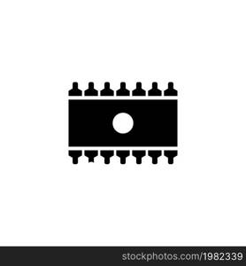 Memory Chip. Flat Vector Icon. Simple black symbol on white background. Memory Chip Flat Vector Icon