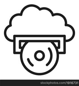 Memory disc icon outline vector. Computer disk. Hardware storage. Memory disc icon outline vector. Computer disk