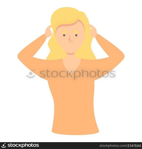 Memory disease icon cartoon vector. Woman dementia. Positive care. Memory disease icon cartoon vector. Woman dementia