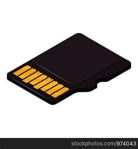 Memory flash drive icon. Isometric illustration of memory flash drive vector icon for web. Memory flash drive icon, isometric style