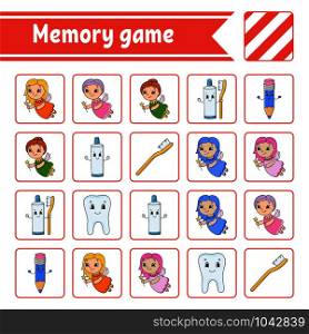 Memory game for kids. Education developing worksheet. Activity page with pictures. Puzzle game for children. Logical thinking training. Isolated vector illustration. Funny character. Cartoon style. Memory game for kids. Education developing worksheet. Activity page with pictures. Puzzle game for children. Logical thinking training. Isolated vector illustration. Funny character. Cartoon style.