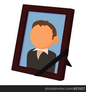 Memory portrait icon. Cartoon illustration of memory portrait vector icon for web. Memory portrait icon, cartoon style