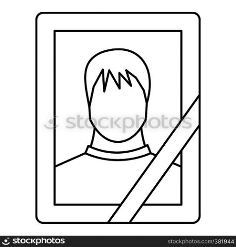 Memory portrait icon. Outline illustration of memory portrait vector icon for web. Memory portrait icon, outline style