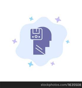 Memory, Save, Data, User, Male Blue Icon on Abstract Cloud Background