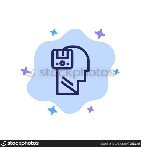 Memory, Save, Data, User, Male Blue Icon on Abstract Cloud Background