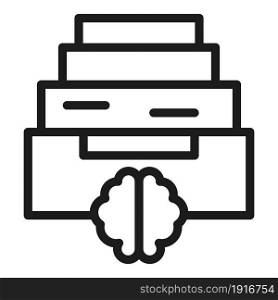 Memory shelf icon outline vector. Brain frame. Head mind. Memory shelf icon outline vector. Brain frame