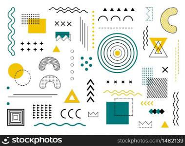 Memphis design geometric background with abstract element shapes. Graphic funky texture for holiday poster, card social media. Abstract pattern with circle, halftone dots. Geometry flat banner. vector. Memphis design geometric background with abstract element shapes. Graphic funky texture for holiday poster, card social media. Abstract pattern with circle, halftone dots. Geometry banner. vector