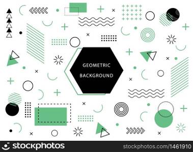 Memphis geometric background with abstract element shapes. Graphic minimal texture for holiday poster, card, social media. Abstract pattern with circle, halftone dots. Geometry flat banner. vector. Memphis geometric background with abstract element shapes. Graphic minimal texture for holiday poster, card, social media. Abstract pattern with circle, halftone dots. Geometry banner. vector