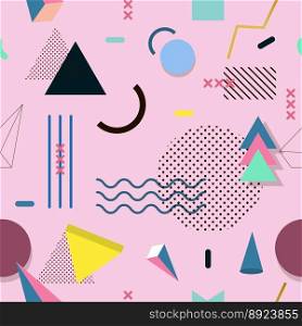 Memphis pattern of geometric shapes for tissue vector image