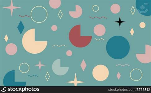 Memphis style absstract dot circle background design