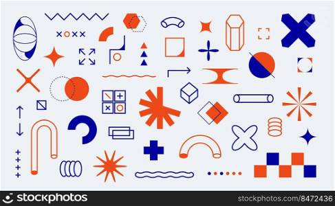 Memphis trendy symbols. Abstract geometric hipster shapes and figures. Vector set design illustration graphical banner. Memphis trendy symbols. Abstract geometric hipster shapes and figures. Vector set
