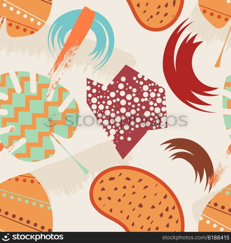 Memphis Vintage style seamless pattern. Texture in Memphis retro style. Fabric, prints, background. Vintage background with abstract design elements. Stock vector