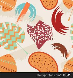 Memphis Vintage style seamless pattern. Texture in Memphis retro style. Fabric, prints, background. Vintage background with abstract design elements. Stock vector