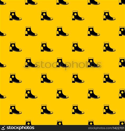 Men boot pattern seamless vector repeat geometric yellow for any design. Men boot pattern vector